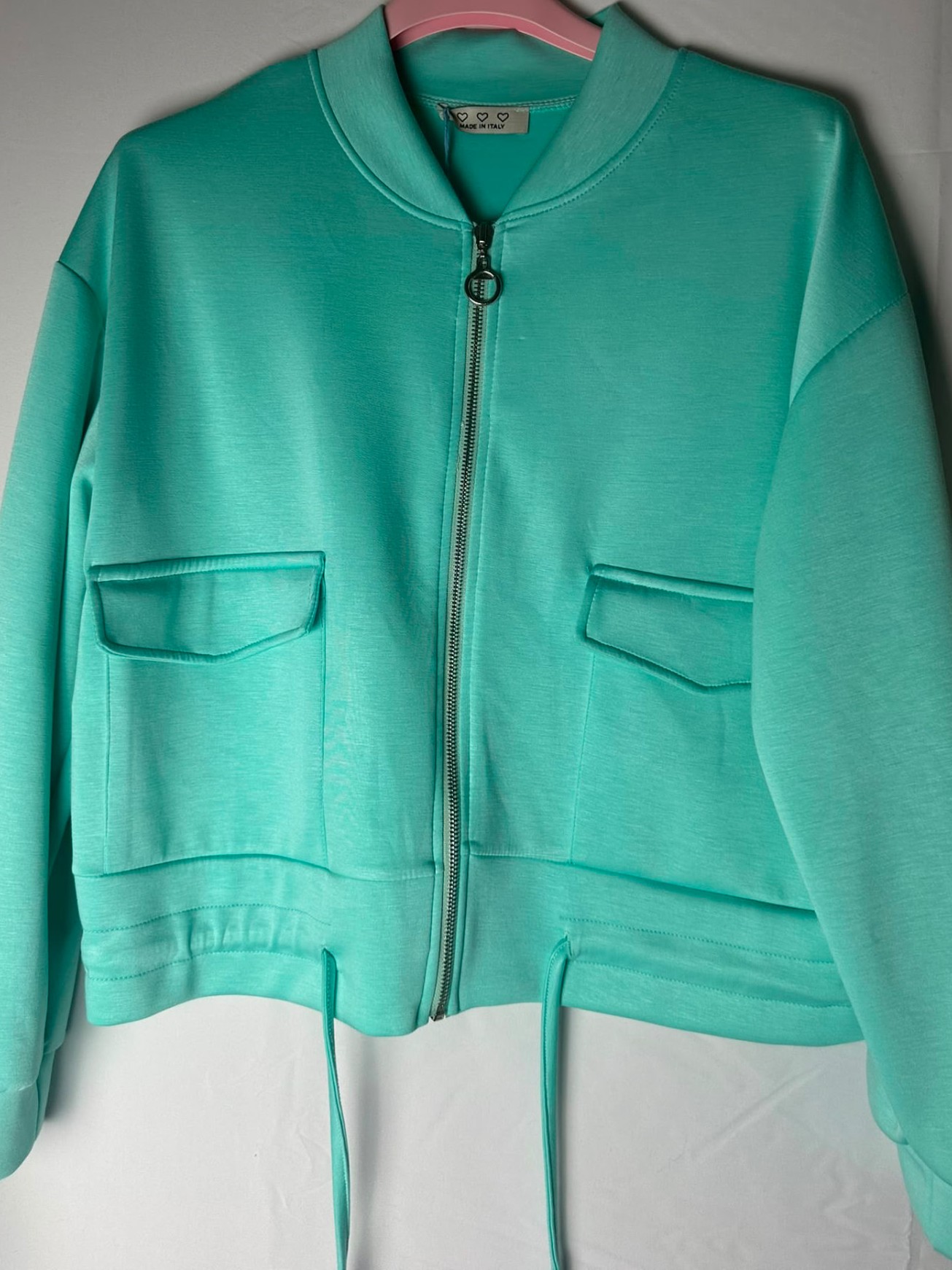 Viskose-Jacke 'Bomber' – Mint