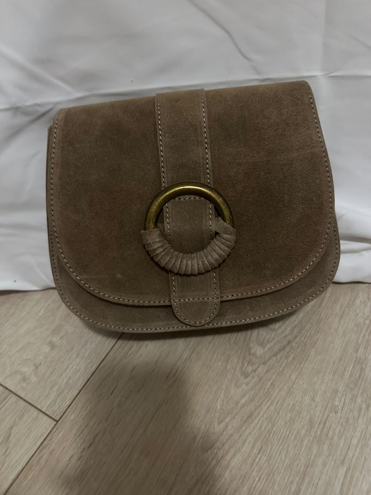 Wildleder Tasche 'Ring' – Braun
