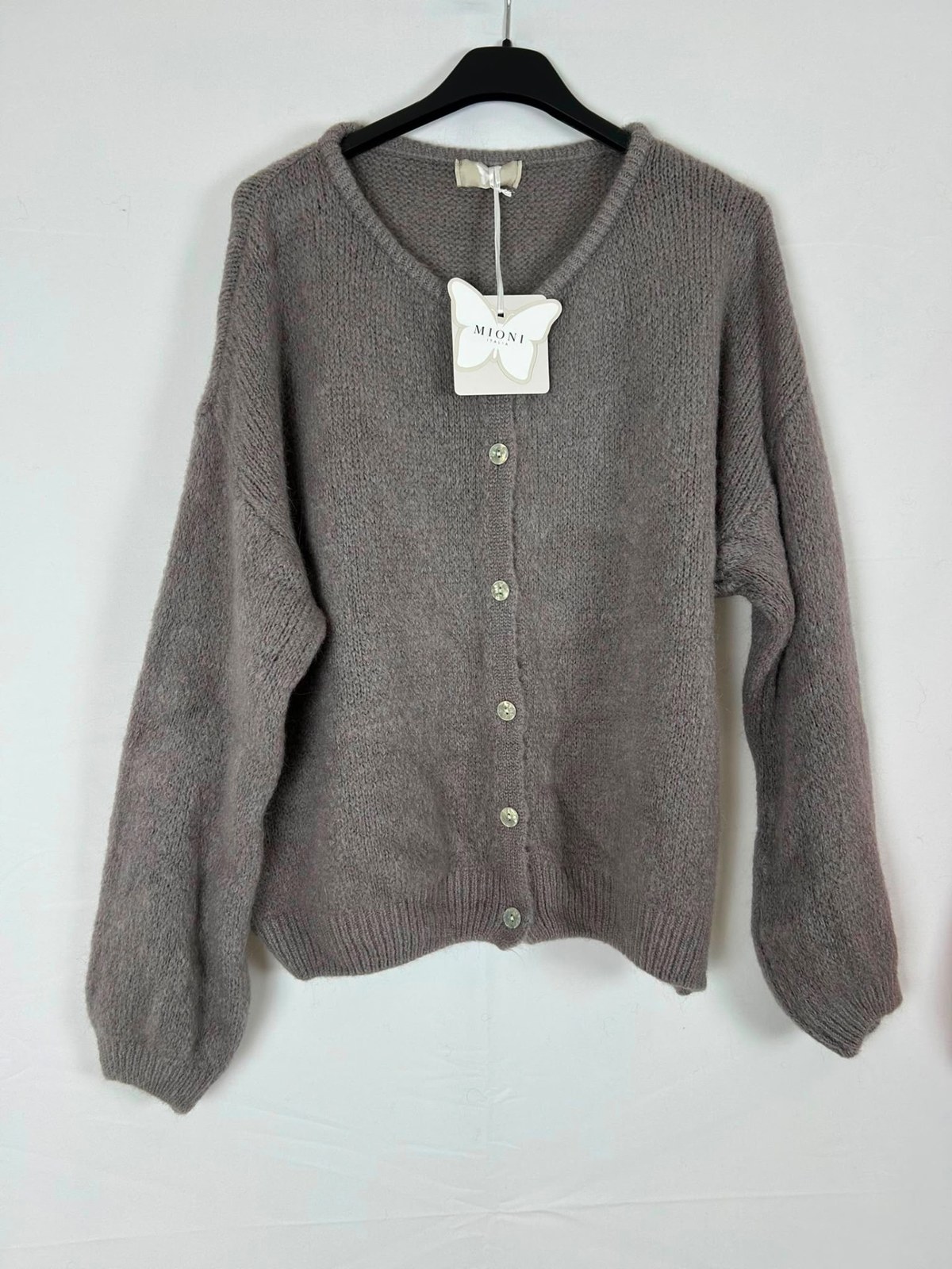 Strickjacke 'Alpaka' – Taupe