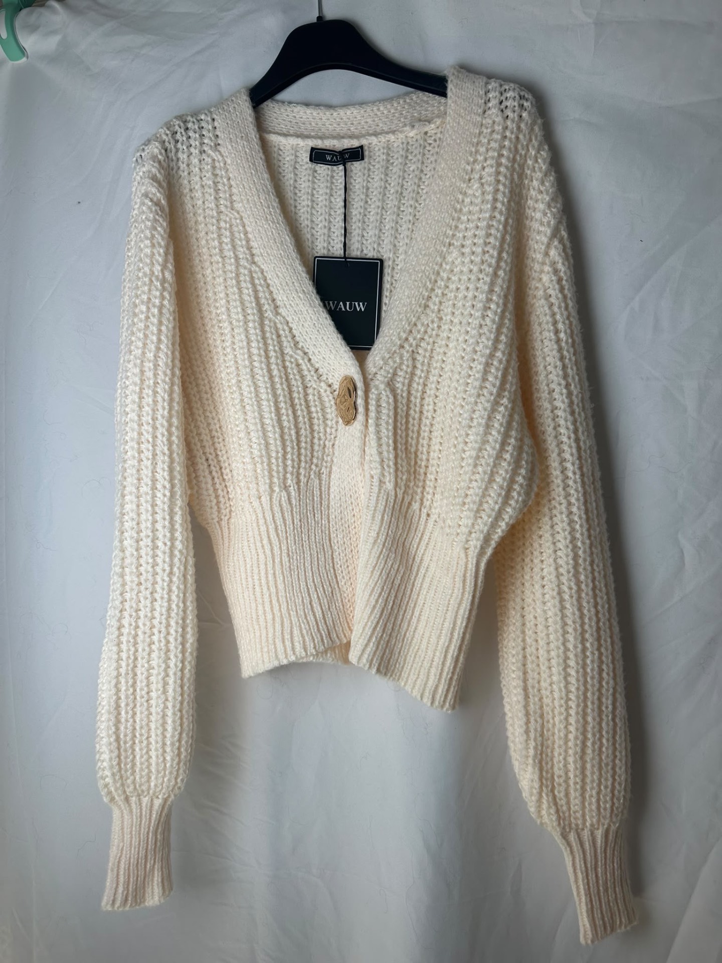 Strickjacke 'Grobstrick' – Creme